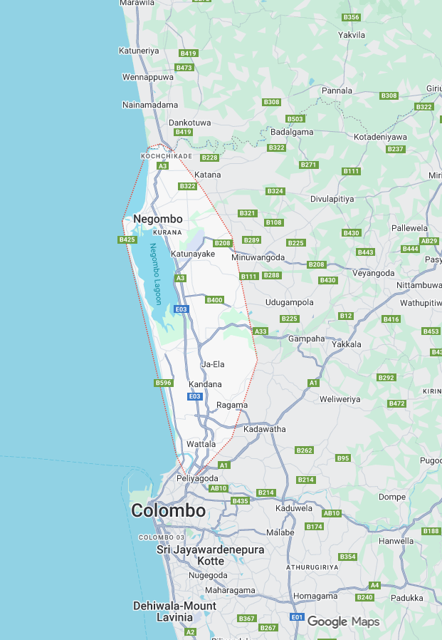 Map showing laundry service area